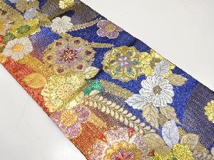 華紋に花模様織り出し　振袖用袋帯